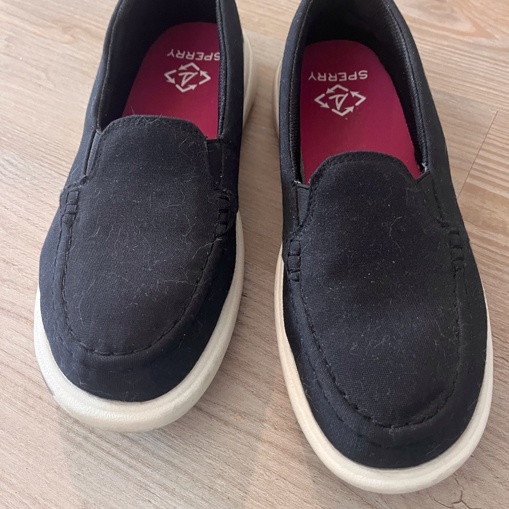 Sperry womens canvas Black Slip-On Shoes size 9